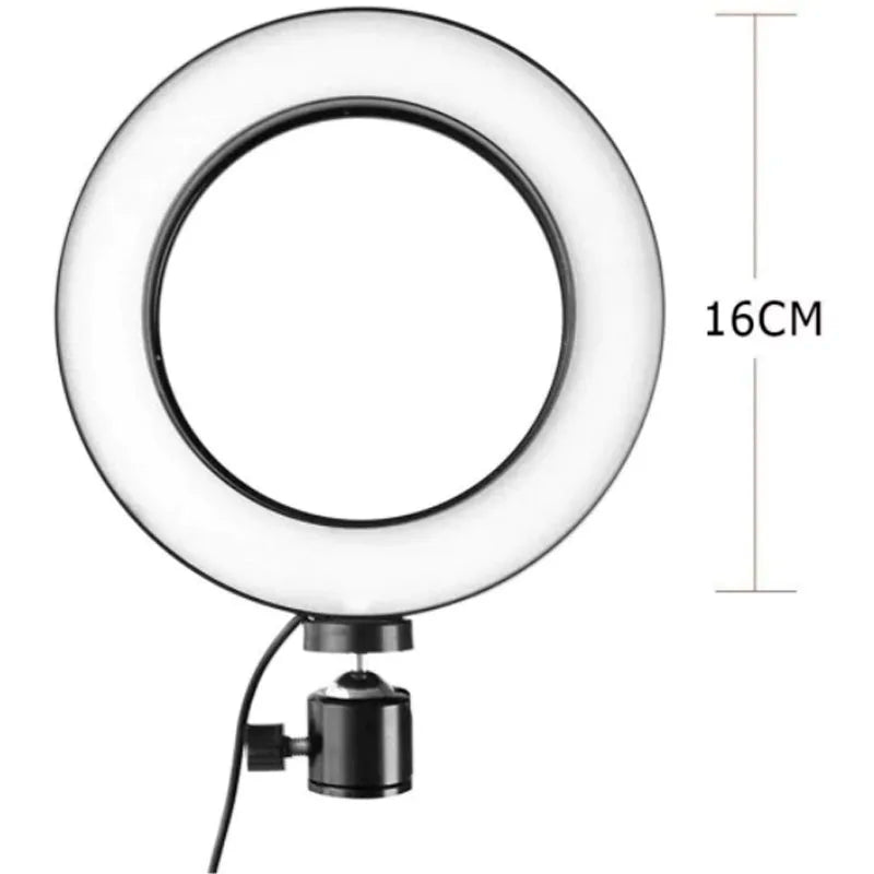 LuminarRing: Ring Light Profissional de 6 polegadas com Tripé de Mesa e Suporte para Celular